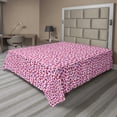 thumbnail image 1 of Ambesonne Valentine's Day Flat Sheet, Simple Love Hearts, California King, Pink Fuchsia, 1 of 1
