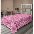 thumbnail image 1 of Ambesonne Valentine's Day Flat Sheet, Simple Love Hearts, Twin Size, Pink Fuchsia, 1 of 1