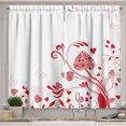 thumbnail image 1 of Ambesonne Valentine's Day Kitchen Curtains, Garden of Romance, 55"x39", White Red, 1 of 2