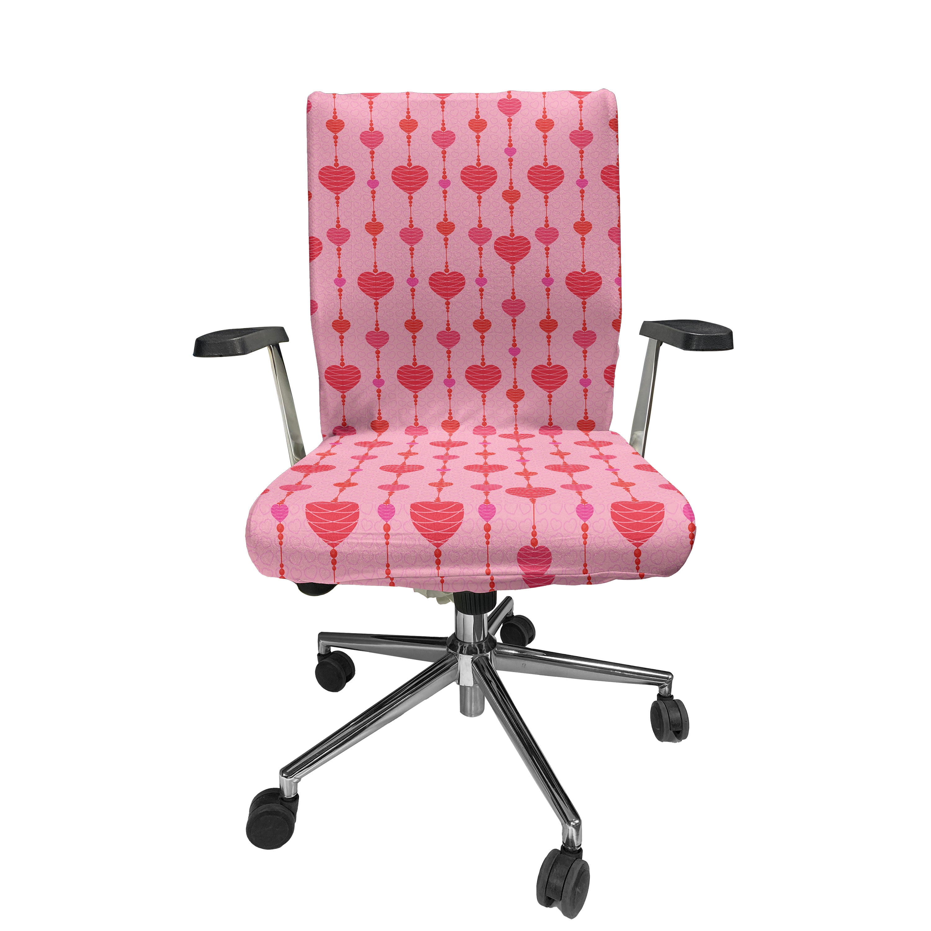 Ambesonne Valentine s Day Office Chair Cover Stretchable High Back Hanging Hearts Art Soft Pink Magenta Blush Walmart