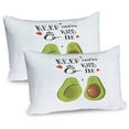 thumbnail image 1 of Ambesonne Valentine's Day Pillow Sham 2 Pack, Avocado Lovers, 36"x20", Grey Green Brown, 1 of 1