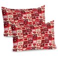 thumbnail image 1 of Ambesonne Valentine's Day Pillow Sham 2 Pack, Valentine Hearts, 30"x20", Beige Coral Red, 1 of 3