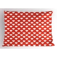 thumbnail image 1 of Ambesonne Valentine's Day Pillow Sham, White Hearts Love, 36" X 20", Vermilion White, 1 of 2