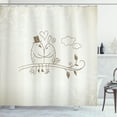 thumbnail image 1 of Ambesonne Valentine's Day Shower Curtain, 2 Birds Love, 69"Wx84"L, Grey White, 1 of 3