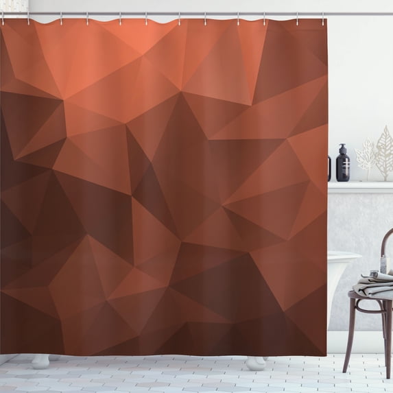 Ambesonne Valentine's Day Shower Curtain, Art Geometric Print, 69"Wx84"L, Redwood