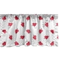 thumbnail image 1 of Ambesonne Valentine`s Day Window Valance, Cartoon Hearts with Arrows Love Passion and Romance Pattern, Curtain Valance for Kitchen Bedroom Decor with Rod Pocket, 54" X 12", Dark Coral Brown White, 1 of 3