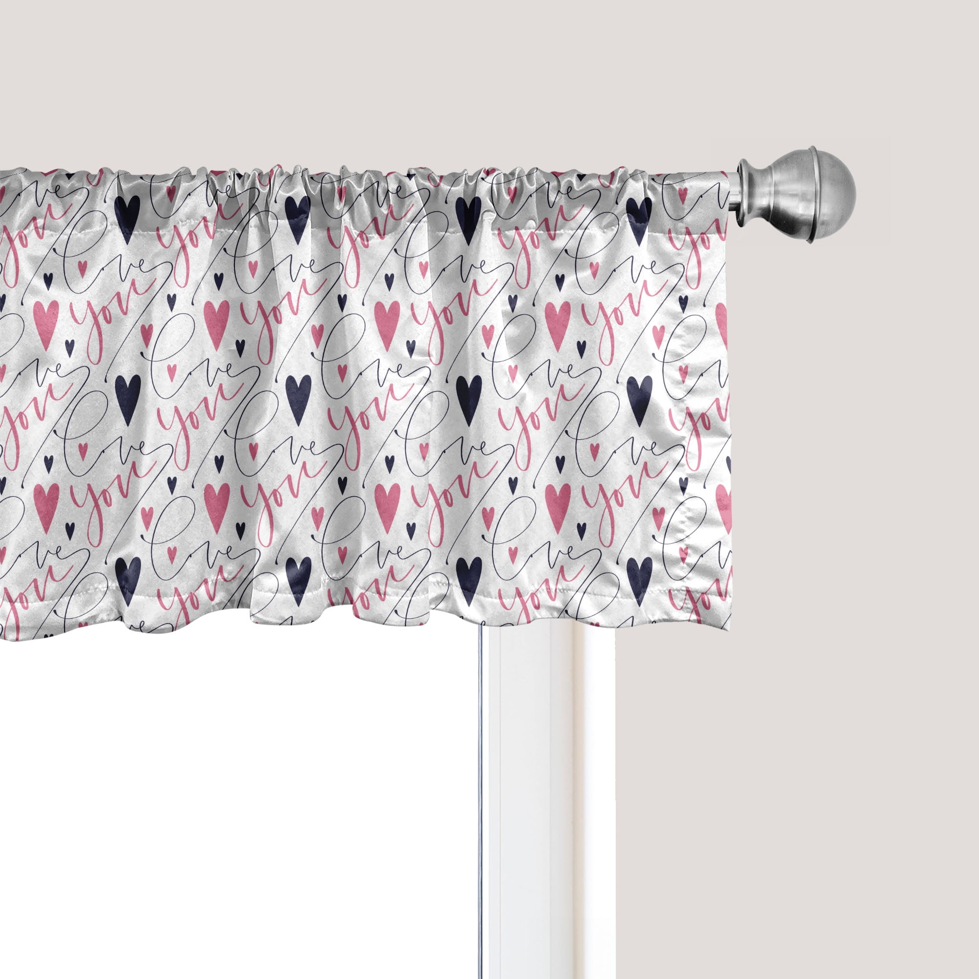 Ambesonne Sateen Ruffled 54'' W Window Valance in