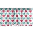 thumbnail image 1 of Ambesonne Valentine's Day Window Valance, Hearts in Squares, 42" x 18", Seafoam Dark Coral, 1 of 3