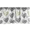 thumbnail image 1 of Ambesonne Valentine's Day Window Valance, Sketched Hearts, 54" X 12", Grey Olive Green, 1 of 3