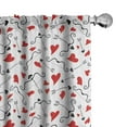 thumbnail image 1 of Ambesonne Valentines Window Curtains, Arrows of Cupid, Each 28" W x 63" L, Black Red White, 1 of 4