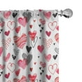 thumbnail image 1 of Ambesonne Valentines Window Curtains, Doodle Heart Designs, Each 28" W x 63" L, Black Red Pink, 1 of 4