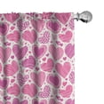 thumbnail image 1 of Ambesonne Valentines Window Curtains, Pink Romantic Motifs, Each 28" W x 84" L, Hot Pink White, 1 of 5