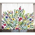 thumbnail image 1 of Ambesonne Valentines Curtains 2 Panel Set, Burgeoning Nature Theme, 108" x 84", Multicolor, 1 of 3
