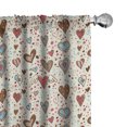 thumbnail image 1 of Ambesonne Valentines Curtains, Hand Drawn Hearts, Pair of 28"x63", Multicolor, 1 of 5
