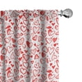 thumbnail image 1 of Ambesonne Valentines Curtains, Red and White Sketch, Pair of 28"x95", Scarlet White, 1 of 5