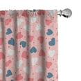 thumbnail image 1 of Ambesonne Valentines Day 4-Panel Curtains, Dotted Heart Motifs, 56"x63", Pale Pink Coral, 1 of 4