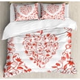thumbnail image 1 of Ambesonne Valentines Day Duvet Cover Sets, Paisley Design, 2-Queen, Red, 1 of 7