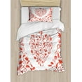 thumbnail image 1 of Ambesonne Valentines Day Duvet Cover Sets, Paisley Design, 2-Twin, Red, 1 of 3