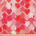 thumbnail image 1 of Ambesonne Valentines Day Fabric by the Yard Upholstery, Romantic Day Hearts, 10 Yards, Dark Coral and Pink, 1 of 5