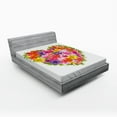thumbnail image 1 of Ambesonne Valentines Day Fitted Sheet, Flower Rose Leaf, Queen Size, Multicolor, 1 of 2