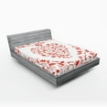 thumbnail image 1 of Ambesonne Valentines Day Fitted Sheet, Paisley Design, Full Size, Red, 1 of 3