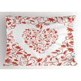 thumbnail image 1 of Ambesonne Valentines Day Pillow Sham, Paisley Design, 26" X 20", Red, 1 of 2