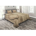 thumbnail image 1 of Ambesonne Valentines Day Quilted Coverlet 3 Pcs, Rustic Heart Planks, Queen Size, Tan, 1 of 4
