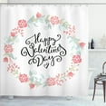 thumbnail image 1 of Ambesonne Valentines Day Shower Curtain, Buds Roses Tulip, 69"Wx84"L, White and Black, 1 of 5