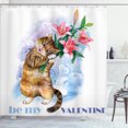 thumbnail image 1 of Ambesonne Valentines Day Shower Curtain, Kitten, 69"Wx84"L, Multicolor, 1 of 5