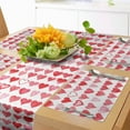 thumbnail image 1 of Ambesonne Valentines Day Table Runner & Placemats, Romantic Hearts, Placemat 4 pcs + Runner 16"x72", Vermilion Pink White, 1 of 2