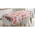 thumbnail image 1 of Ambesonne Valentines Day Tablecloth Rectangular Table Cover, Romantic Hearts, 60"x90", Vermilion Pink White, 1 of 4