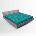 thumbnail image 1 of Ambesonne Valentines Fitted Sheet, Celebration Romance, Full Size, Red Fuchsia Teal, 1 of 2