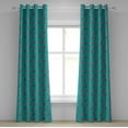 thumbnail image 1 of Ambesonne Valentines Grommet Curtain, Celebration Romance, 50" x 96", Red Fuchsia Teal, 1 of 6