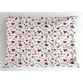 thumbnail image 1 of Ambesonne Valentines Pillow Sham, Arrows of Cupid, 26" X 20", Black Red White, 1 of 2