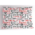 thumbnail image 1 of Ambesonne Valentines Pillow Sham, Hand Drawn Doodle, 36" X 20", Black Red White, 1 of 2