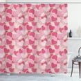 thumbnail image 1 of Ambesonne Valentines Shower Curtain, Heart Shapes Cookies, 69"Wx75"L, Pale Brown Pale Pink, 1 of 3