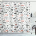 thumbnail image 1 of Ambesonne Valentines Shower Curtain, I Love You Hearts, 69"Wx75"L, Pale Grey Scarlet Black, 1 of 3