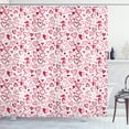 thumbnail image 1 of Ambesonne Valentines Shower Curtain, Sketch Style Hearts, 69"Wx75"L, Ruby Pink White, 1 of 3