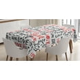thumbnail image 1 of Ambesonne Valentines Tablecloth Rectangular Table Cover, Hand Drawn Doodle, 60"x84", Black Red White, 1 of 4