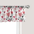 thumbnail image 1 of Ambesonne Valentines Window Valance, Doodle Heart Designs, 54" X 18", Black Red Pink, 1 of 3