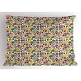 thumbnail image 1 of Ambesonne Vegan Pillow Sham, Colored Drawing of Fruits, 36" X 20", Multicolor, 1 of 2