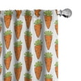 thumbnail image 1 of Ambesonne Vegetable Art Window Curtains, Cartoonish Carrots, Each 28" W x 63" L, Vermilion and Green, 1 of 3