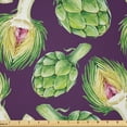 thumbnail image 1 of Ambesonne Vegetable Art Fabric by the Yard Microfiber, Artichokes Purple, 10 Yards, Fern Green Plum, 1 of 2