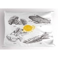 thumbnail image 1 of Ambesonne Vegetable Art Pillow Sham, Farm Veggies Vintage, 26" X 20", Earth Yellow and Dark Grey, 1 of 2