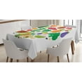 thumbnail image 1 of Ambesonne Vegetable Art Tablecloth Rectangular Table Cover, Yummy Food Circle, 60"x84", Multicolor, 1 of 4