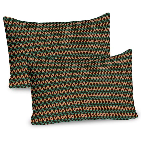 Ambesonne Vegetable Pillow Sham 2 Pack, Carrots Diet Healthy Food, 36"x20", Dark Brown Jade Green