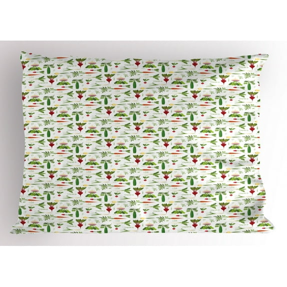 Ambesonne Vegetable Pillow Sham, Eating Greens Veggie Love, 26" X 20", Multicolor