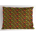 thumbnail image 1 of Ambesonne Vegetables Pillow Sham, Cartoon Seasonal Food, 26" X 20", Chocolate Multicolor, 1 of 2