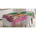 thumbnail image 1 of Ambesonne Vegetables Tablecloth Rectangular Table Cover, Happy Healthy Food Image, 60"x84", Pastel Pink Multicolor, 1 of 4