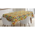 thumbnail image 1 of Ambesonne Vegetables Tablecloth Rectangular Table Cover, Smile Kawaii Foods, 52"x70", Multicolor, 1 of 3